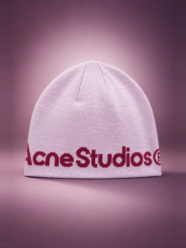 Acne Studios Wool Knit Beanie - Pink / Purple
