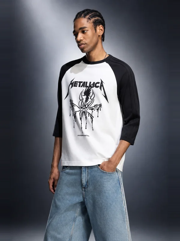 Adidas Originals x Metallica Unisex 3/4 Sleeve Cali Tee White