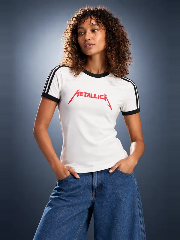 Adidas Originals x Metallica Women's Ringer Tee White