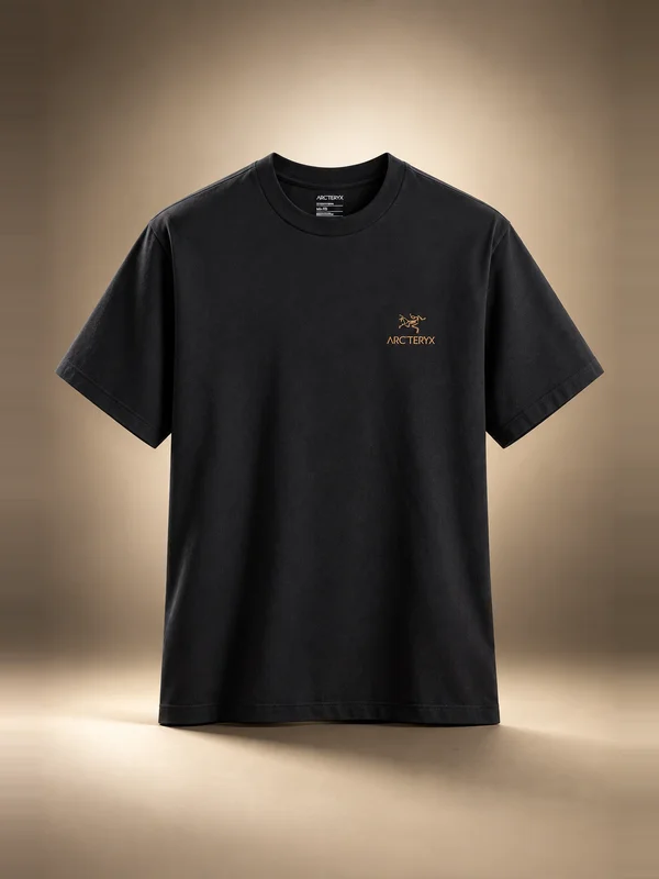 Arc'teryx Kragg SL Cotton Bird Word Short Sleeve Tee - 24K Black