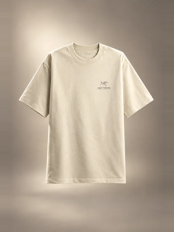 Arc'teryx Kragg SL Cotton Bird Word Short Sleeve Tee - Sea Salt / Mongoose