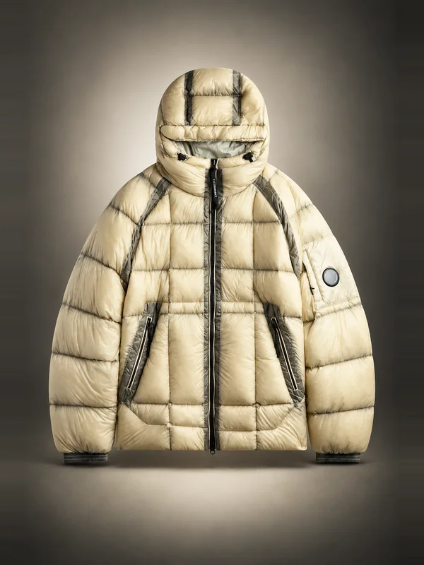 C.P. Company D.D. Shell Hooded Puffer Jacket - Silver Birch