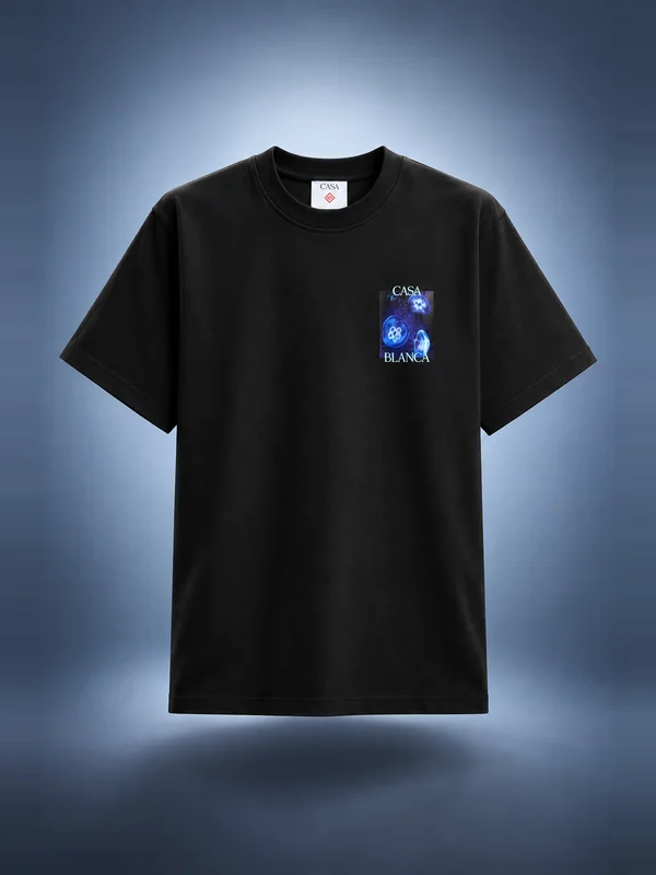 Casablanca Meduse Sportive Printed Cotton Tee - Black