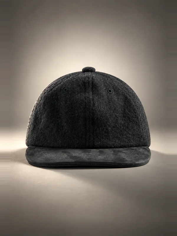 CDG Homme Men's Wool Baseball Cap - Charcoal / Black