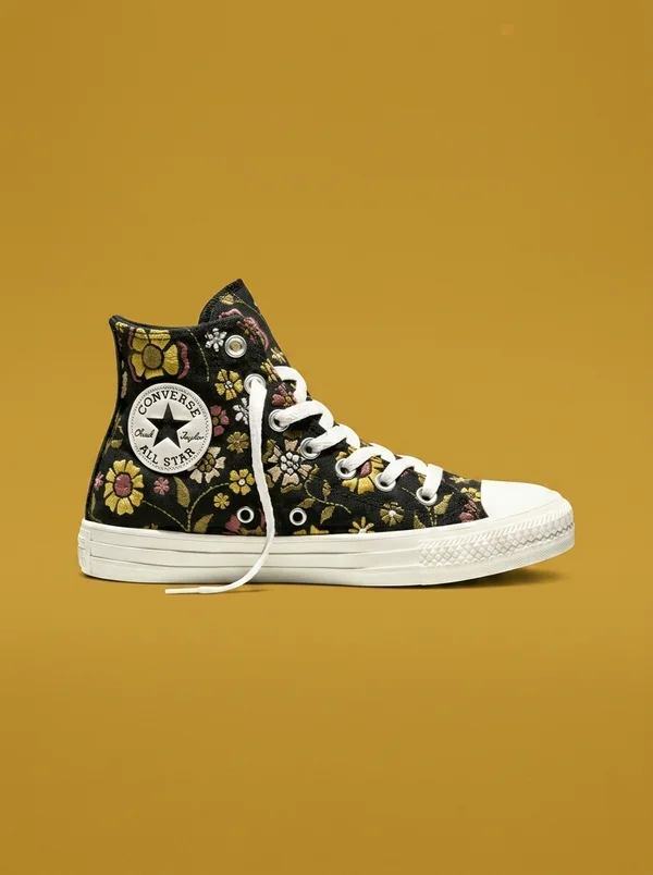 Converse Chuck Taylor All Star Retro Flowers High Top - Black/In The Weeds/Hay Day