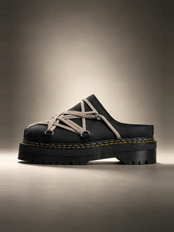 Rick Owens x Dr. Martens Quad Sole Megalace Mule - Black
