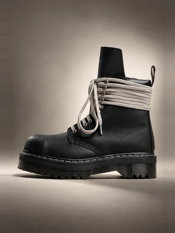 Rick Owens x Dr. Martens Quad Sole Steel Toe Boot - Black