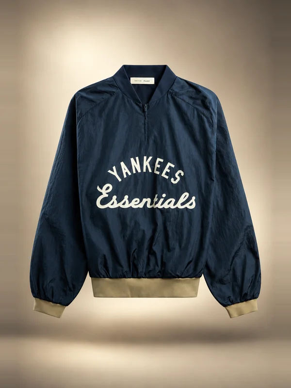 Essentials Yankees Half Zip Pullover - Dark Sapphire / Overland Rib