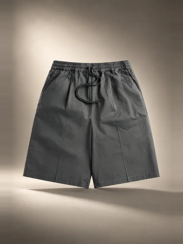 Essentials Cotton Twill Relaxed Drawstring Short - Iron Grey