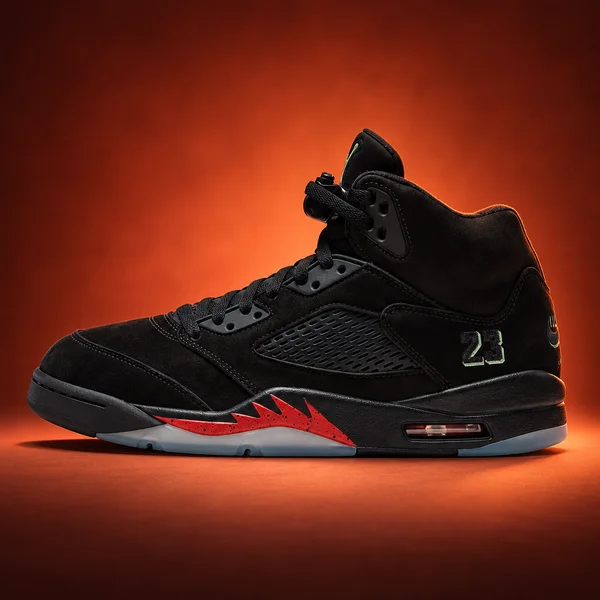 Air Jordan 5 Halloween Black and Picante Red