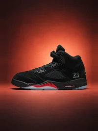 Air Jordan 5 Halloween Black and Picante Red