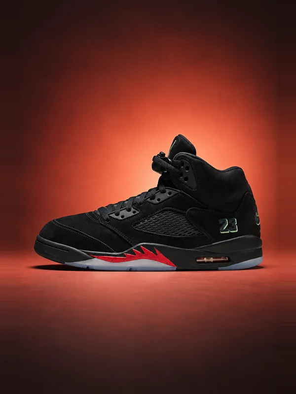 Air Jordan 5 Halloween Black and Picante Red