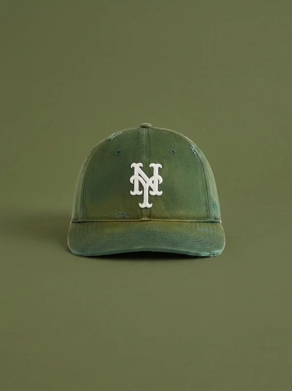 Kith & '47 for the MLB New York Mets Washed Franchise LS Cap - Conifer