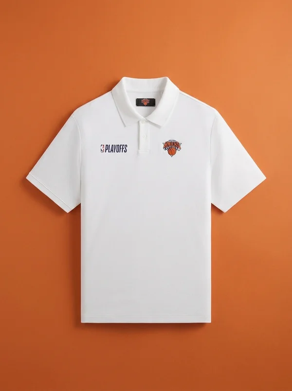 Kith for the New York Knicks Playoffs Ainslie Pique Polo - White