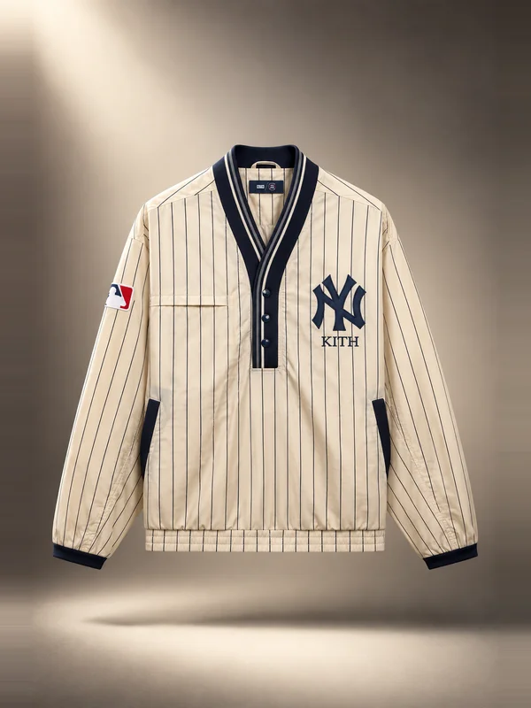 Kith for the New York Yankees Nylon Raffi Pullover - Sandrift