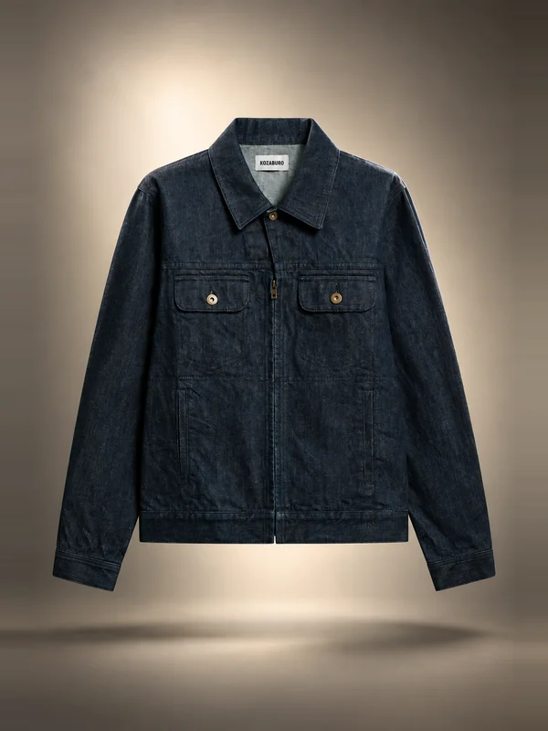 KOZABURO Slim Fit Denim Jacket - Indigo