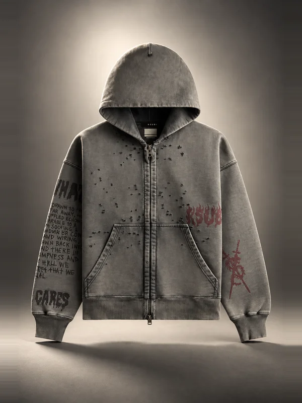 Ksubi Skool Halen Zip Hoodie - Charcoal Fade