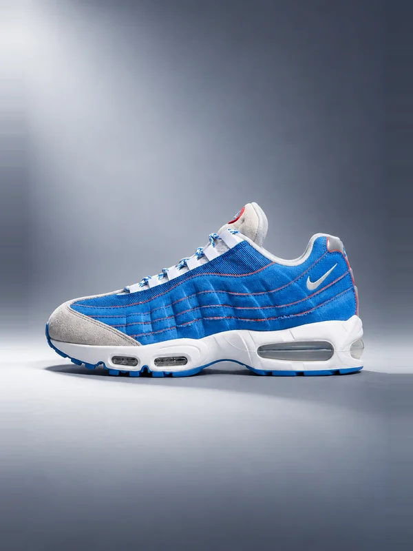 Nike Air Max 95 Sneaker - Blue Sapphire, Metallic Silver & Light Smoke