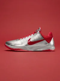 Kobe 5 Protro x Caitlin Clark Rookie of the Year Metallic Silver and University Red