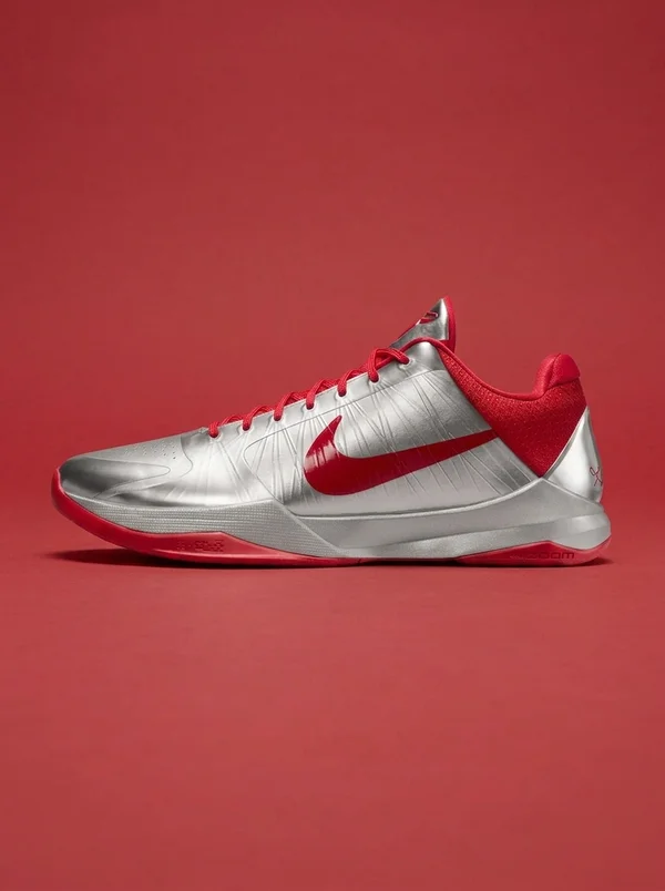 Kobe 5 Protro x Caitlin Clark Rookie of the Year Metallic Silver and University Red