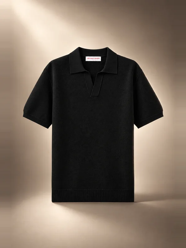 Orlebar Brown Horton Pique Mercerised Cotton Polo Shirt - Black