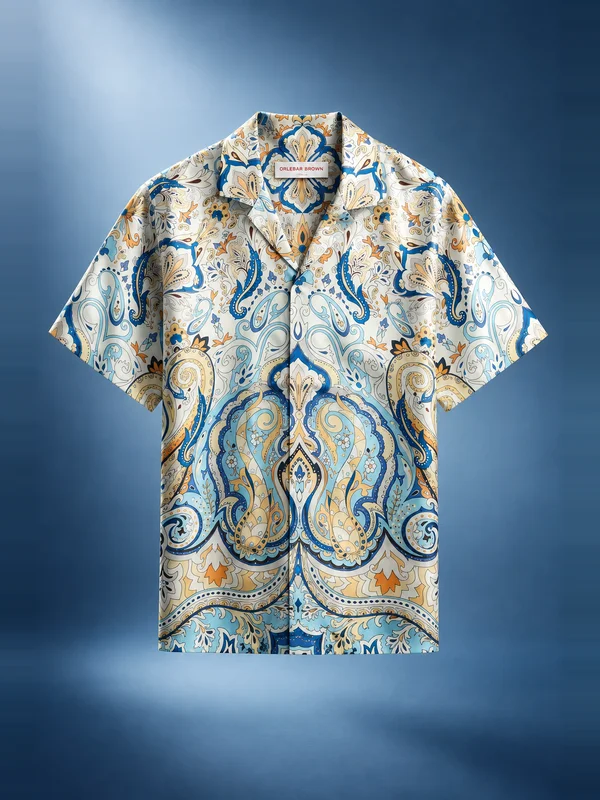 Orlebar Brown Maitan Relaxed Fit Silk Fairground Shirt - Multi / Blue
