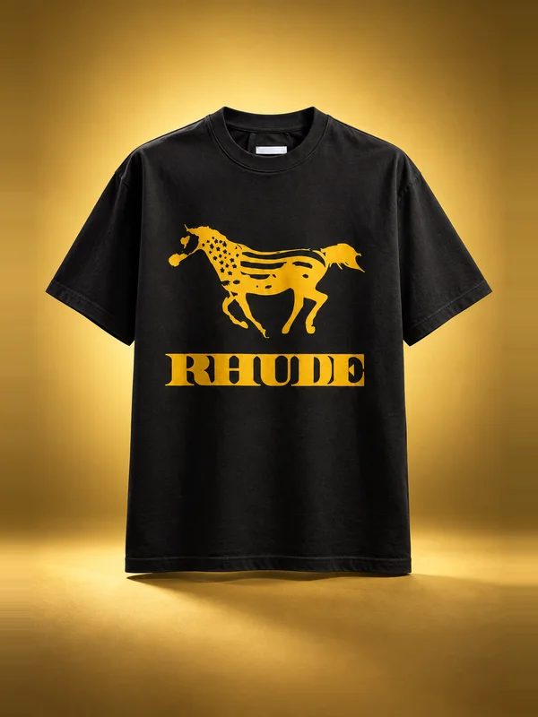 Rhude Dinero Tee - Vintage Black / Yellow