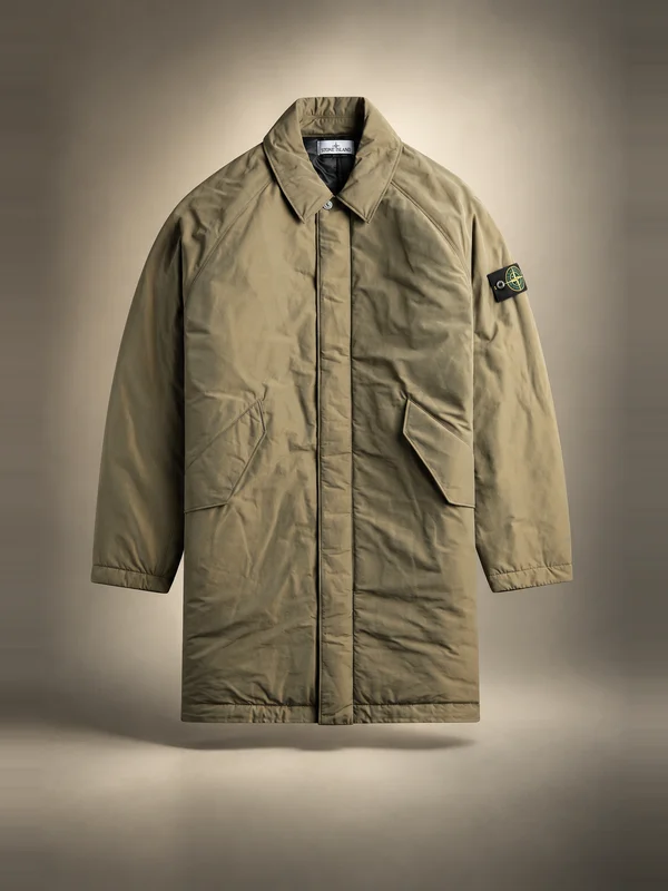 Stone Island All-Weather Cotton Canvas S.I. Trench Coat - Military Green