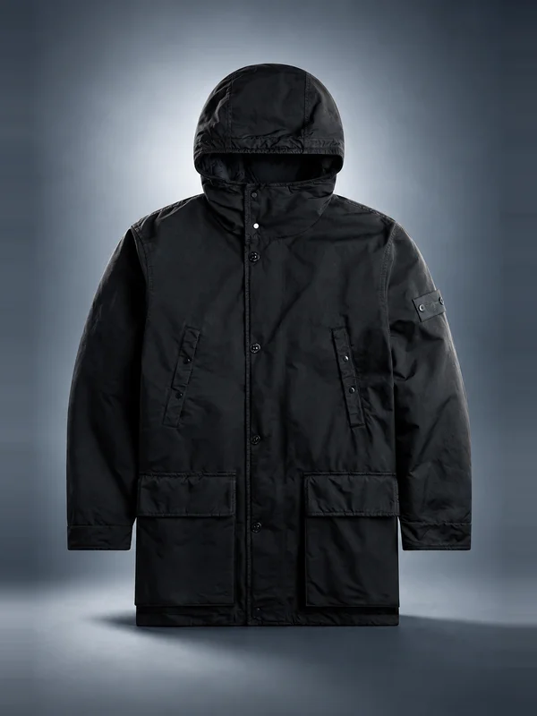 Stone Island Ghost Hooded Short Parka - Navy Blue