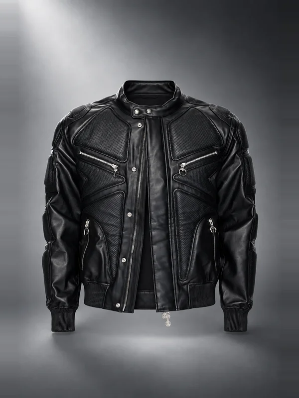 Thug Club Black Diamond Back Faux-Leather Jacket
