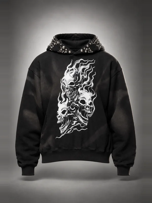 Thug Club Black Hotheaded Riding Skull Hoodie
