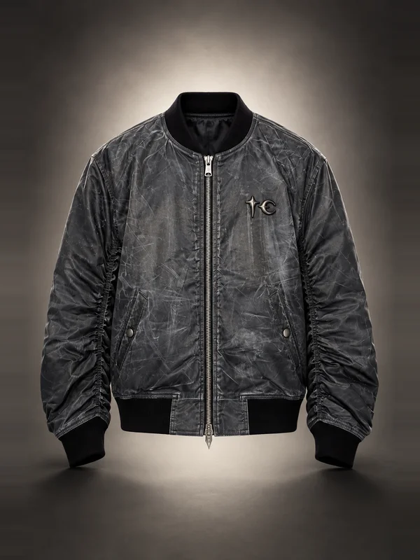 Thug Club Black Jamong Two Tone Washed MA-1 Bomber Jacket