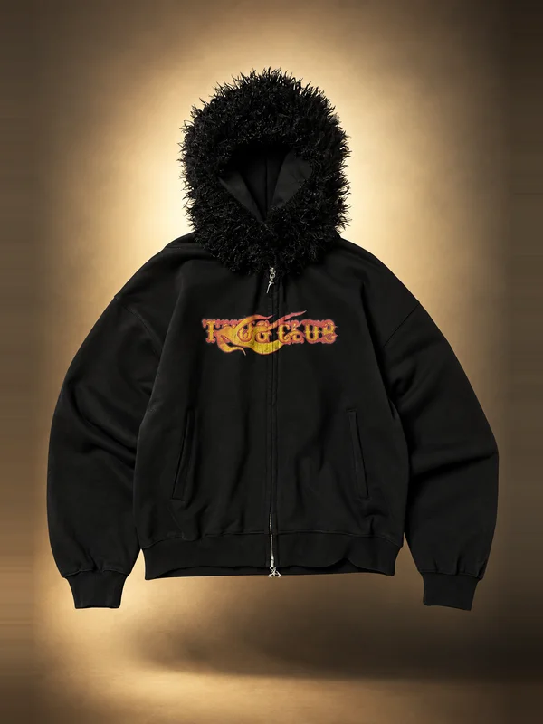 Thug Club Black TC Two Face Fur Zip-Up Hoodie