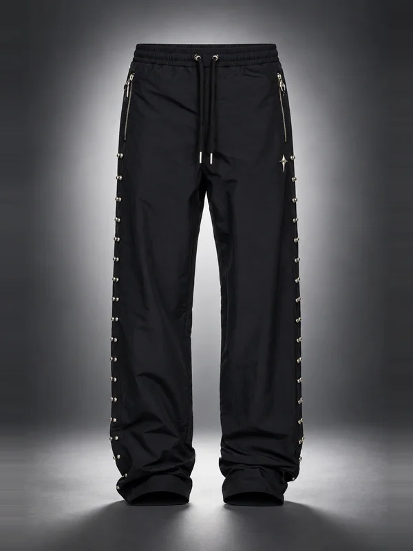 Thug Club Black Triple Line Stud Track Pants