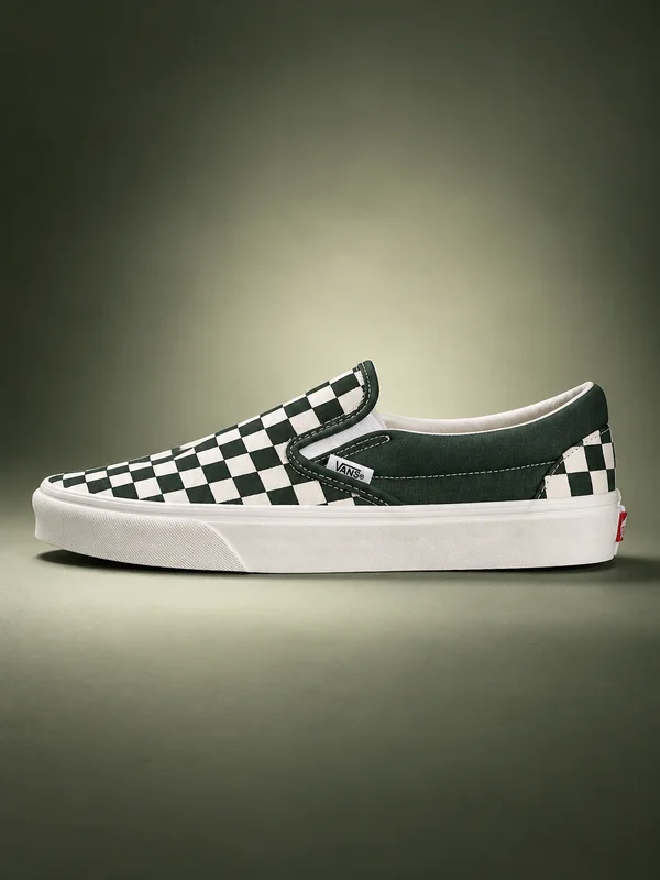 Vans Classic Slip-On Shoe Checkerboard Oil Green