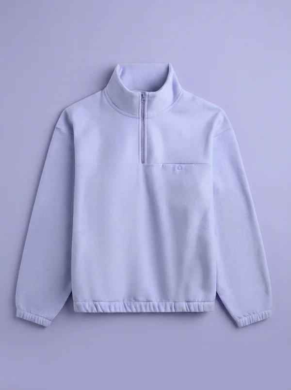 vowels Fleece Quarter Zip - Purple