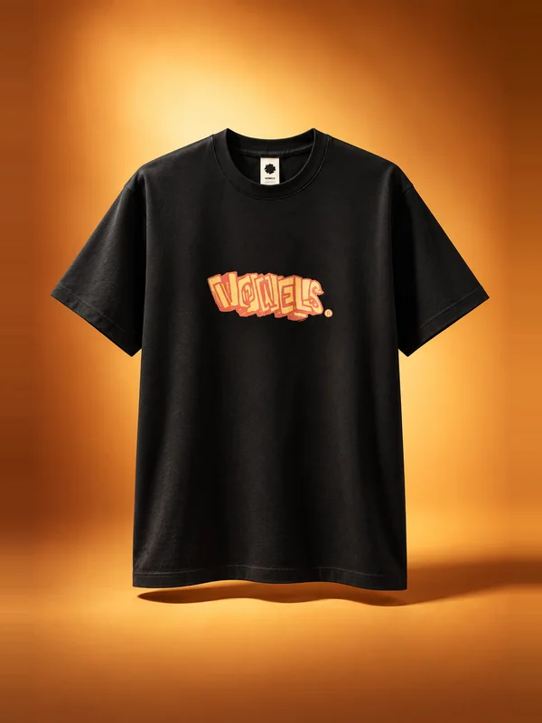 vowels Graffiti Tee - Black