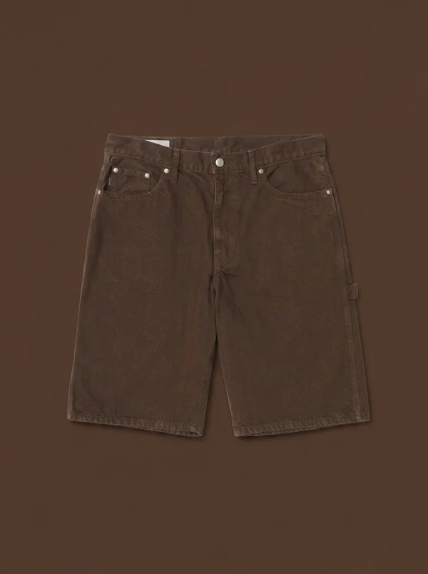 vowels Overdyed Painter Short - Brown