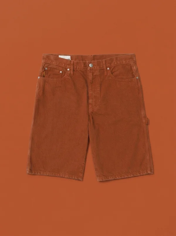 vowels Overdyed Painter Short - Persimmon